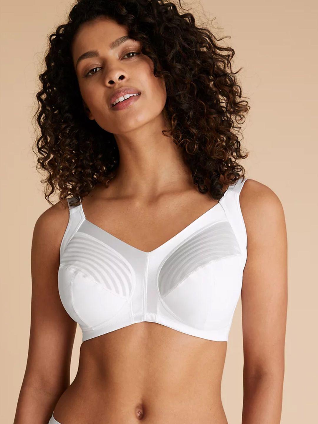 marks & spencer white self-design everyday bra