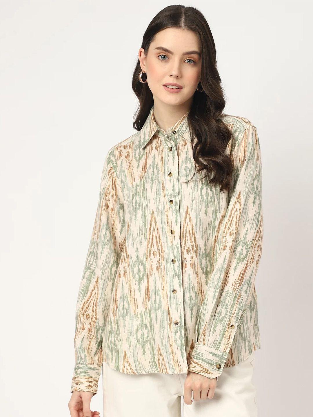 marks & spencer women abstract printed casual shirt