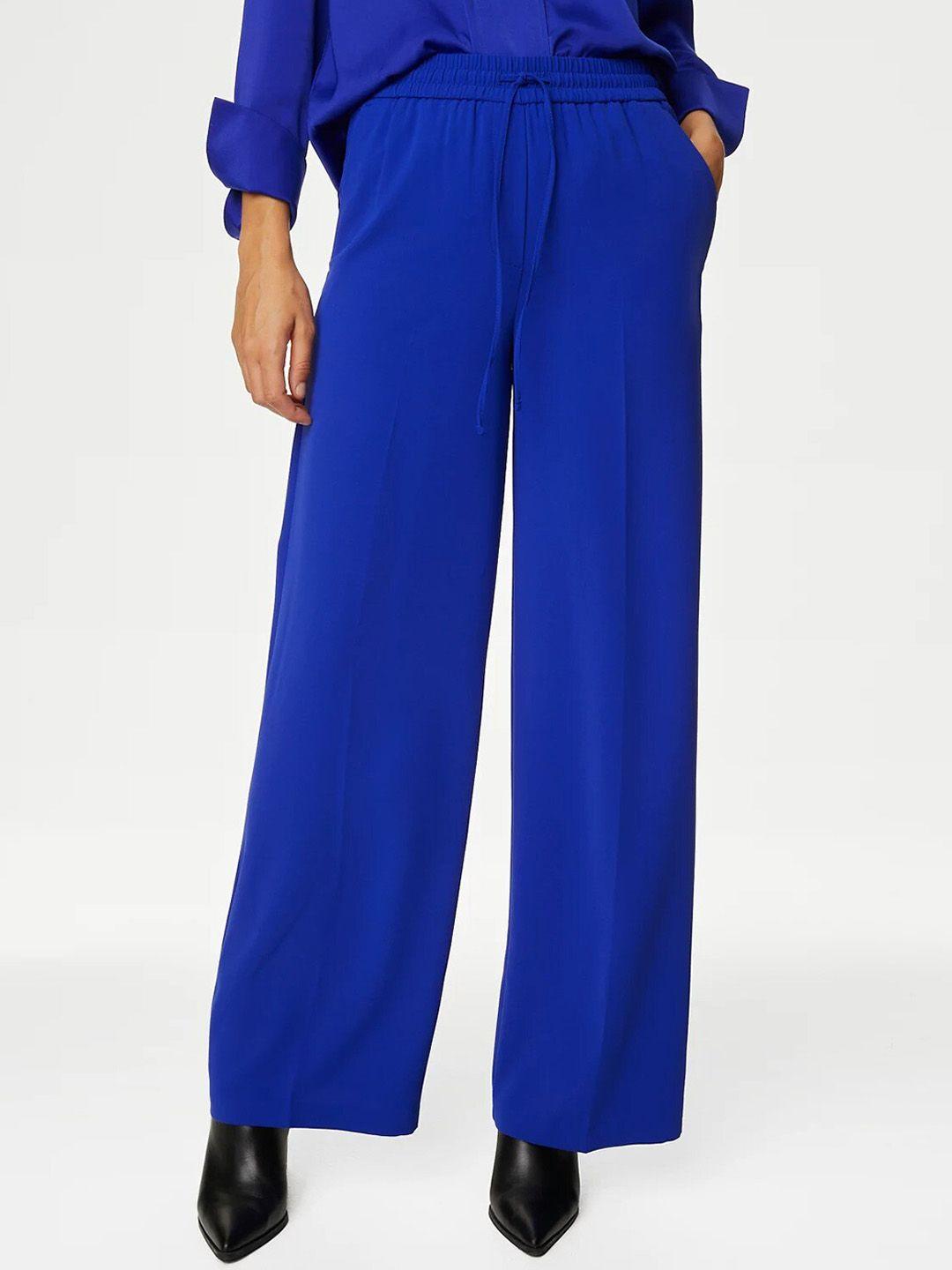 marks & spencer women flared high-rise parallel trousers