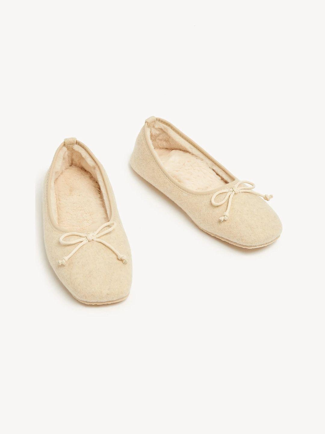 marks & spencer women round toe ballerinas with bows