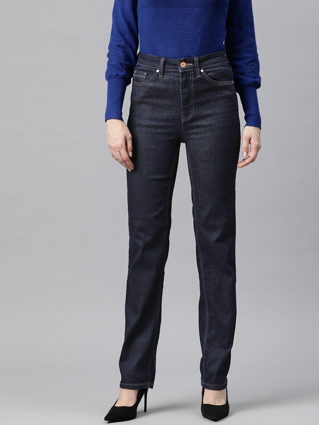 marks & spencer women straight fit high-rise stretchable jeans