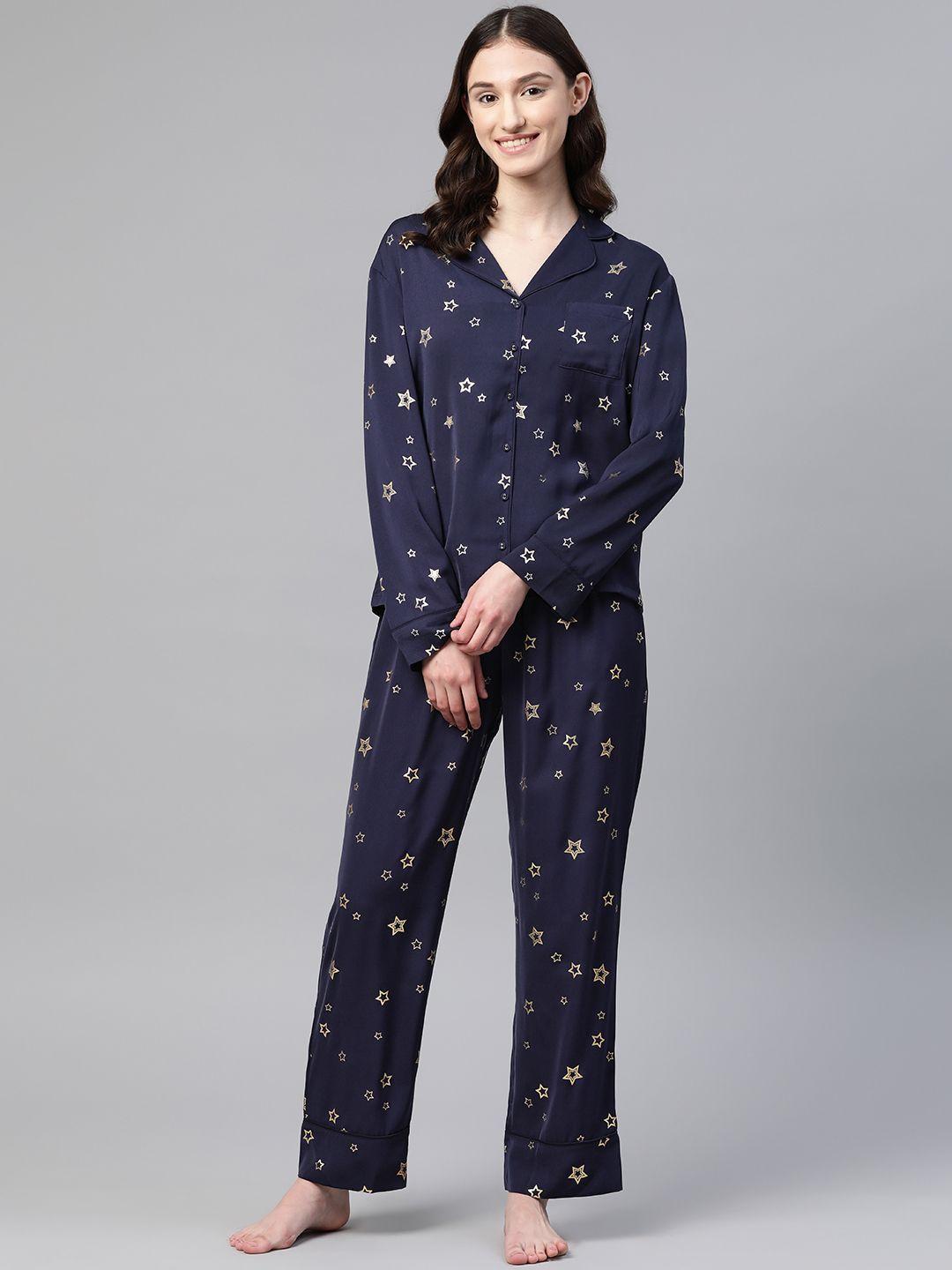marks & spencer x boutique star printed pyjama set with eye mask