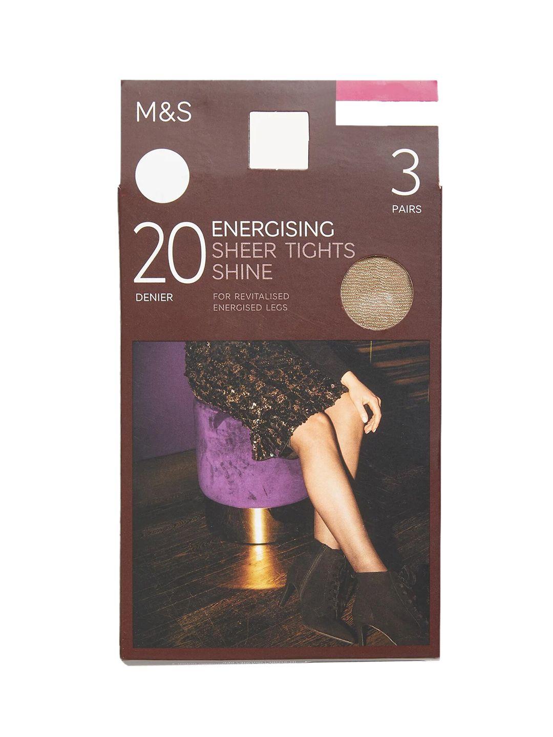 marks & spencer 3 pair 20d energise kn stockings