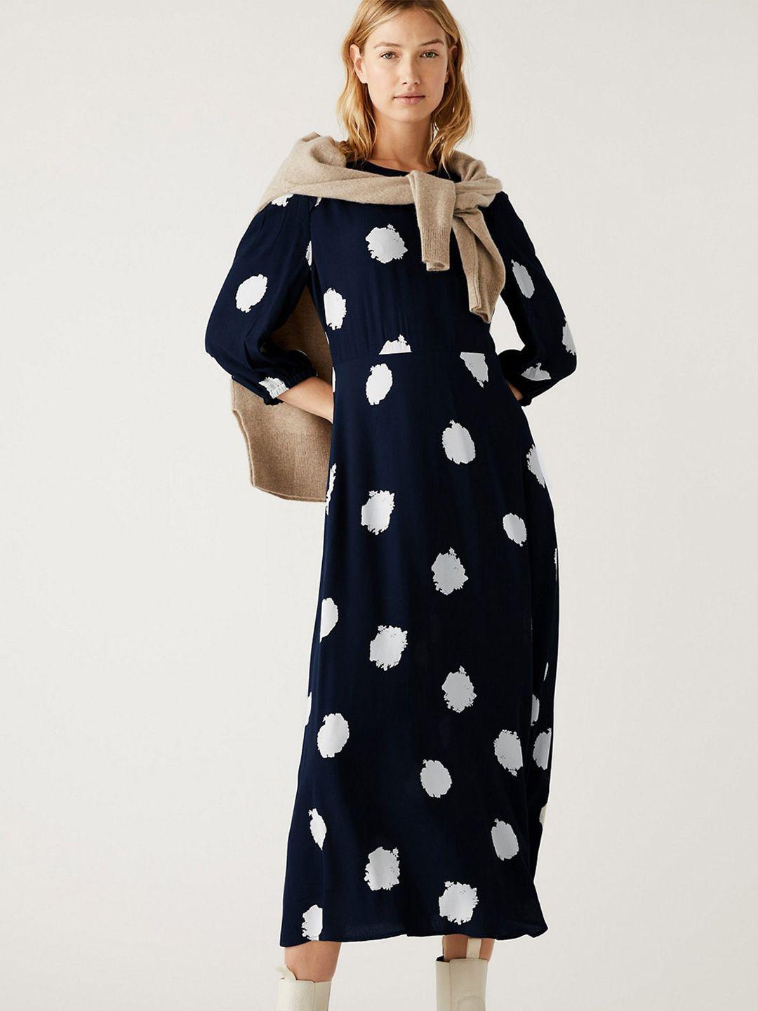 marks & spencer abstract printed a-line midi dress