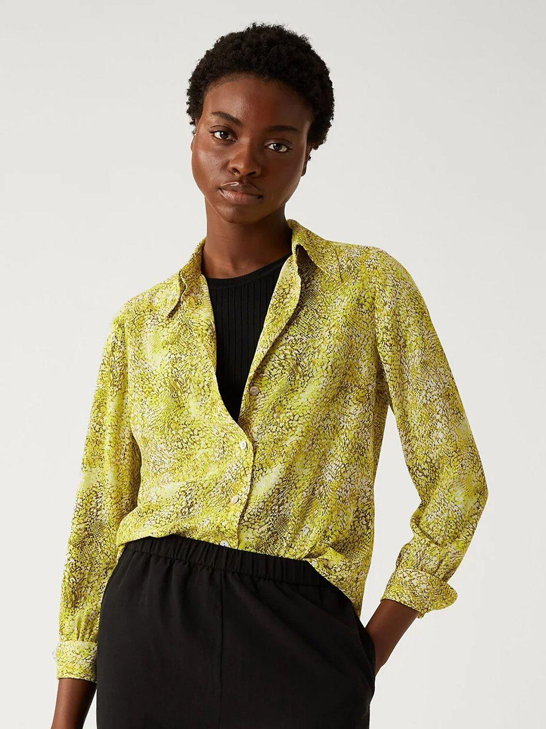 marks & spencer abstract printed casual shirt