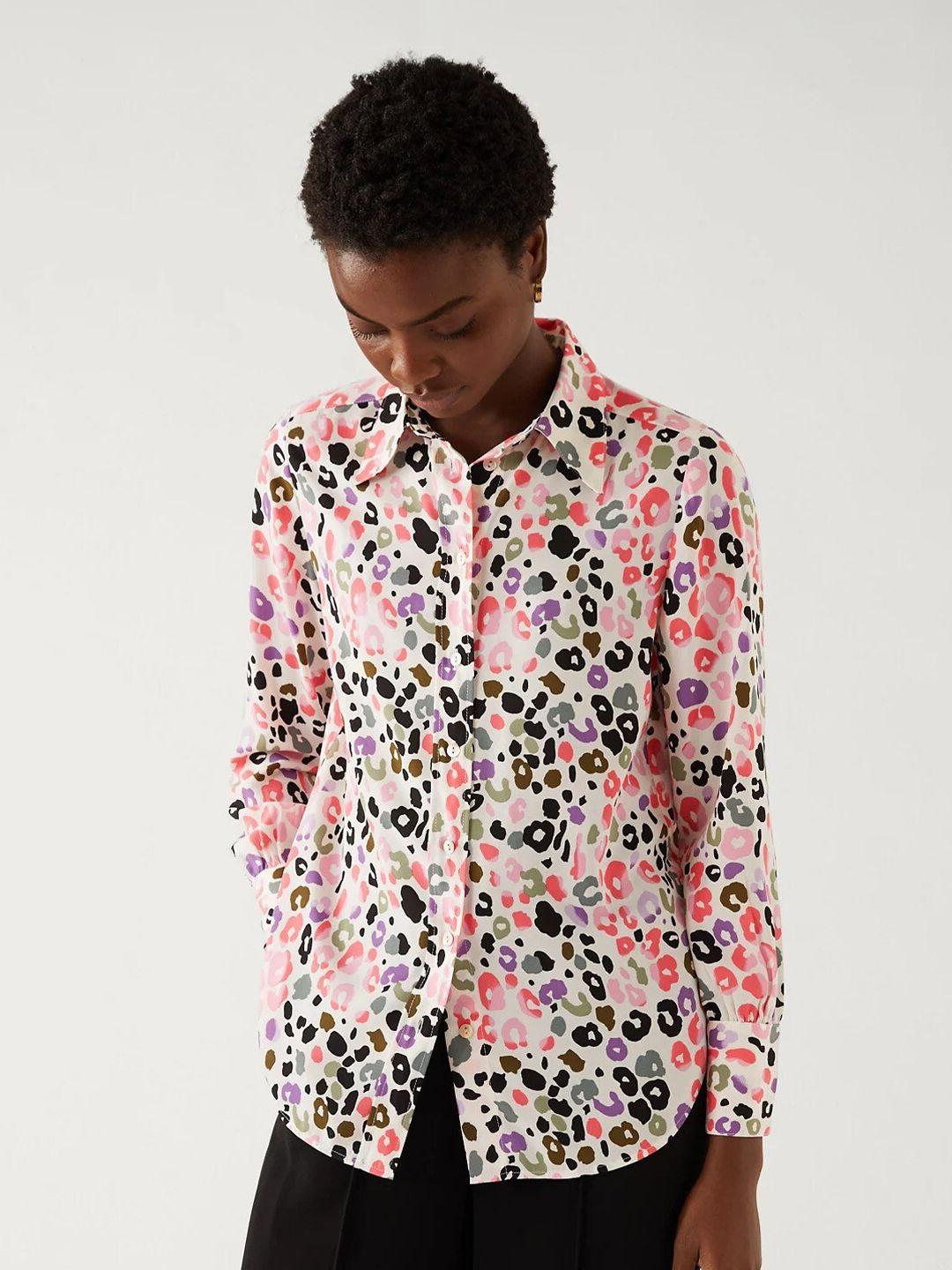 marks & spencer abstract printed casual shirt