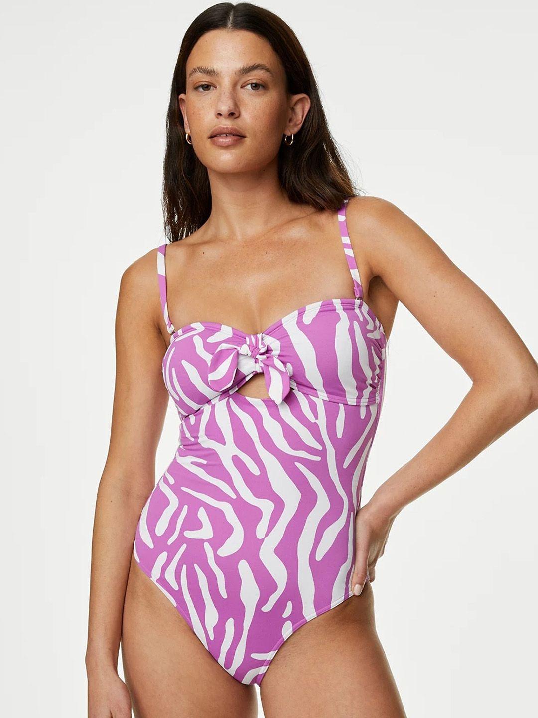 marks & spencer abstract printed medium coverage bodysuit