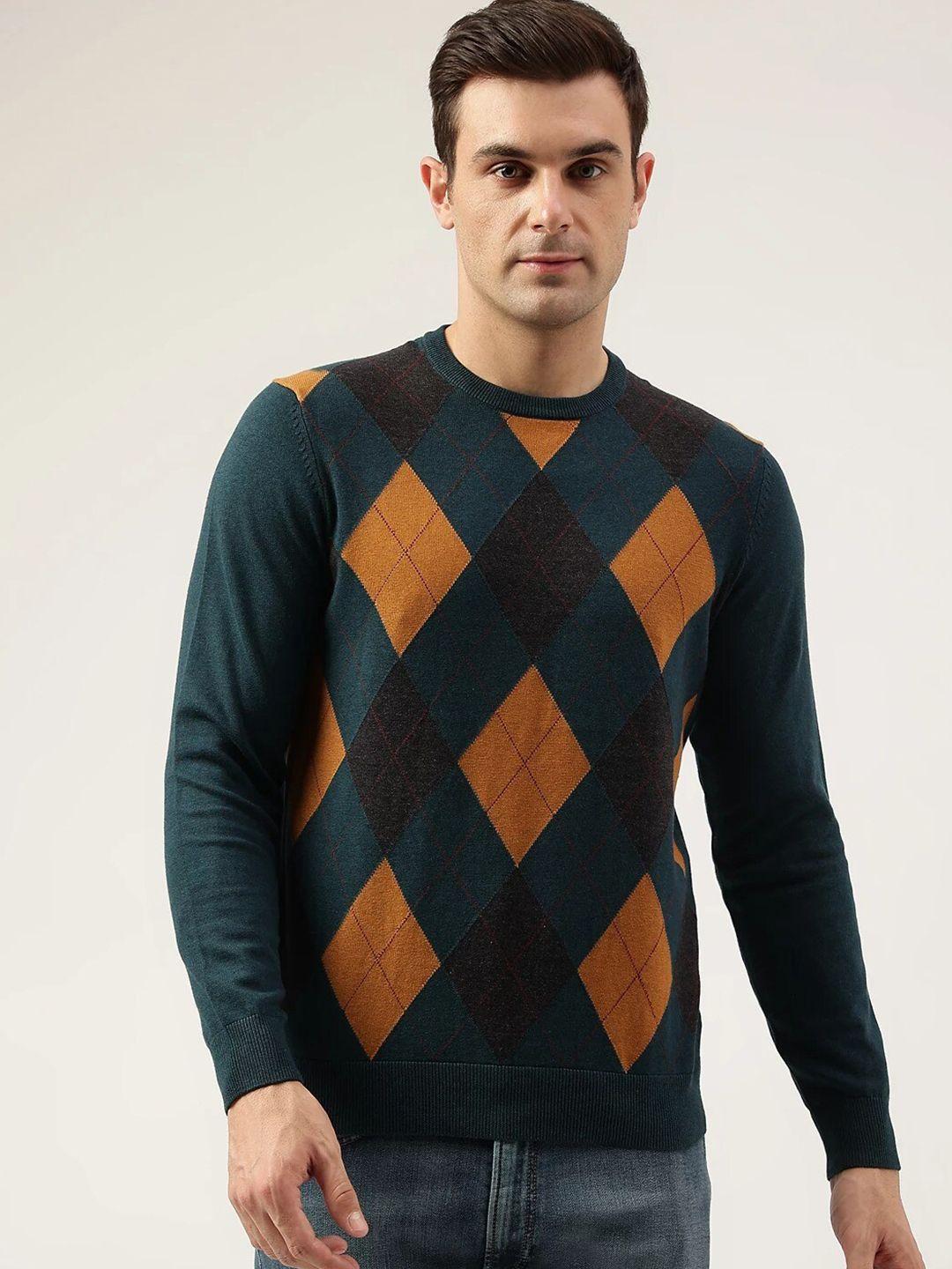 marks & spencer argyle printed pure cotton pullover sweater