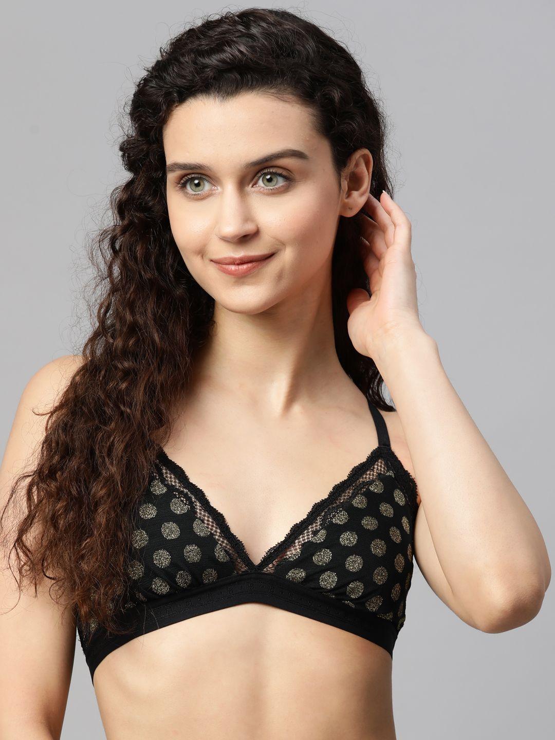 marks & spencer b by boutique black printed removable padded bra