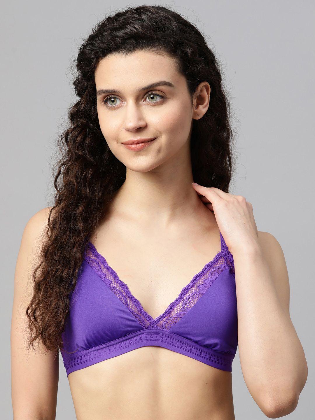 marks & spencer b by boutique violet lace removable padded bra