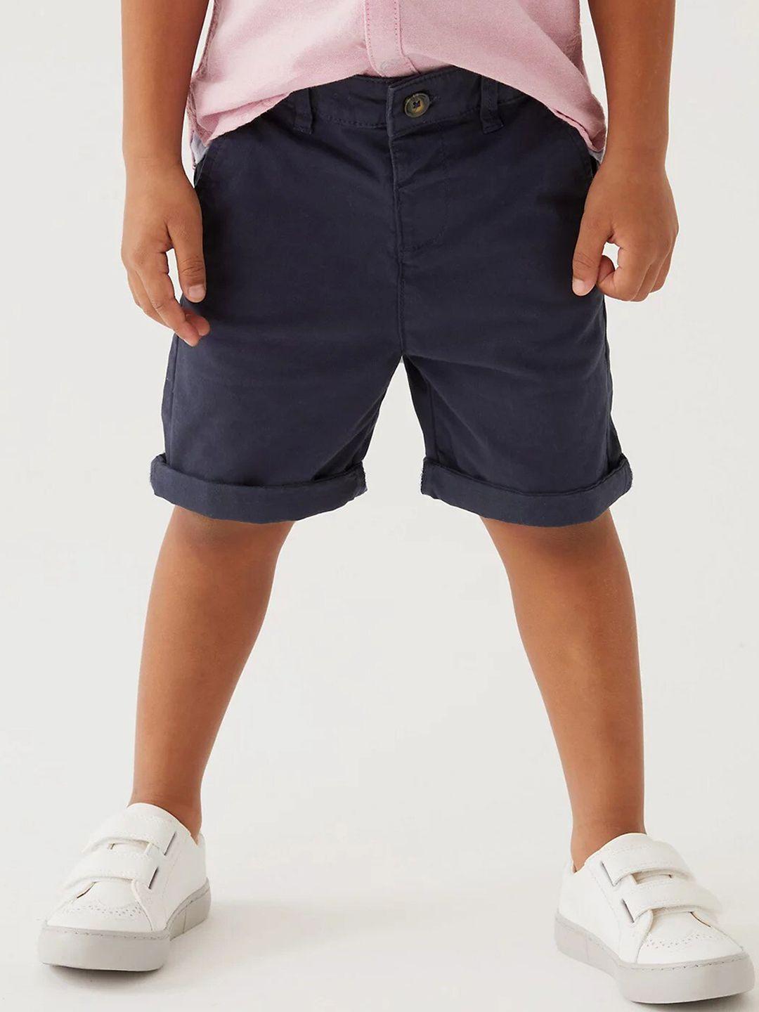 marks & spencer boys cotton mid-rise regular fit chino shorts