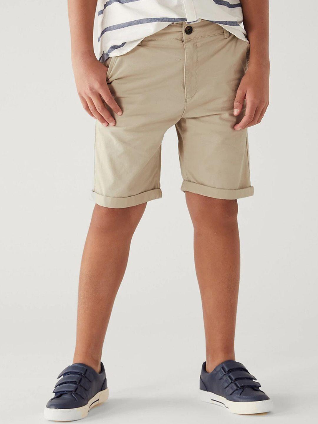 marks & spencer boys cotton mid-rise regular fit chino shorts