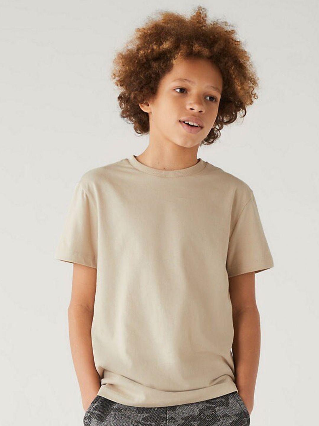 marks & spencer boys drop-shoulder sleeves cotton t-shirt
