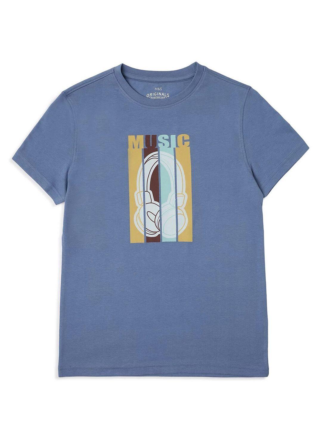 marks & spencer boys graphic printed pure cotton t-shirt