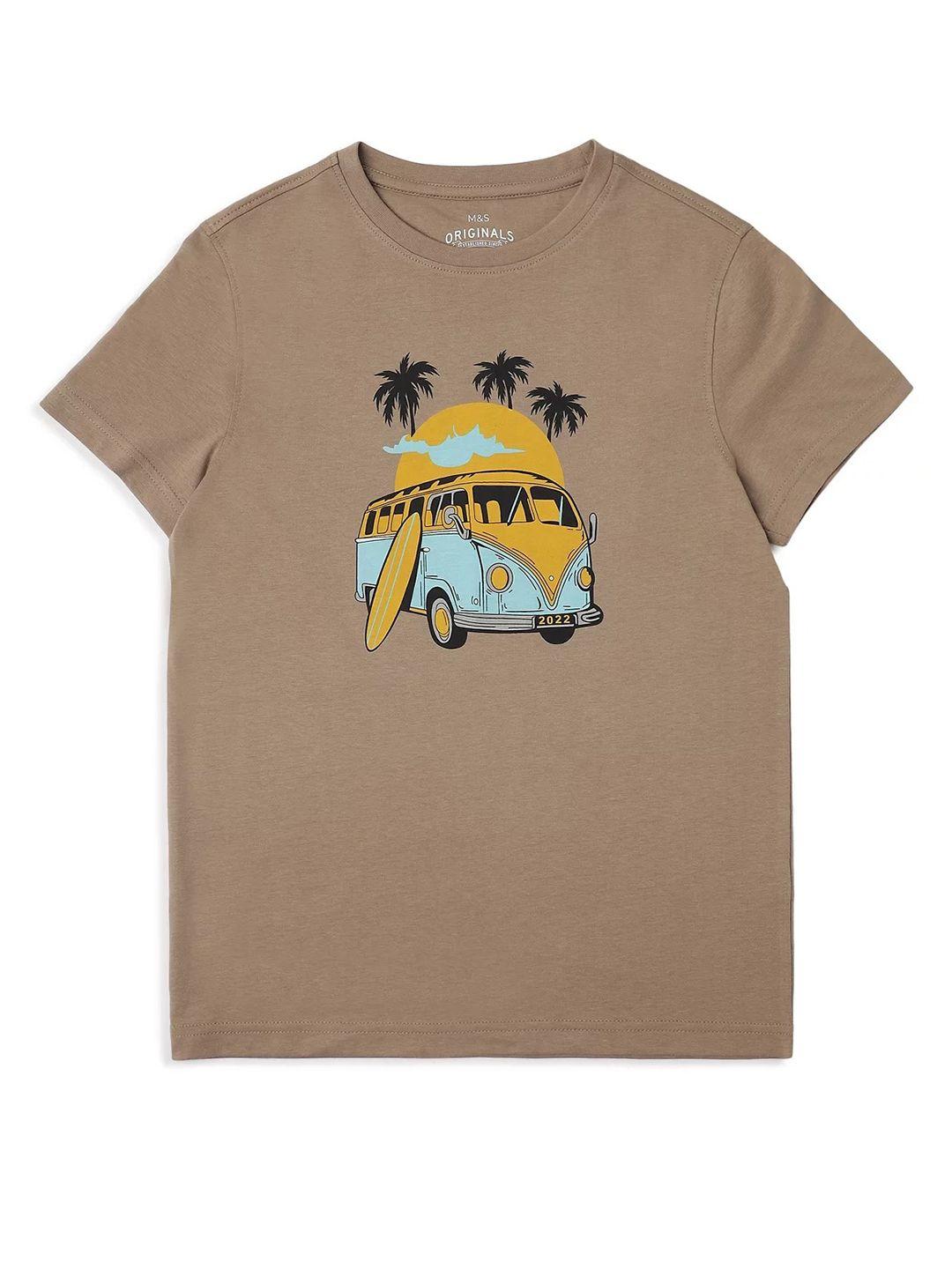 marks & spencer boys graphic printed pure cotton t-shirt