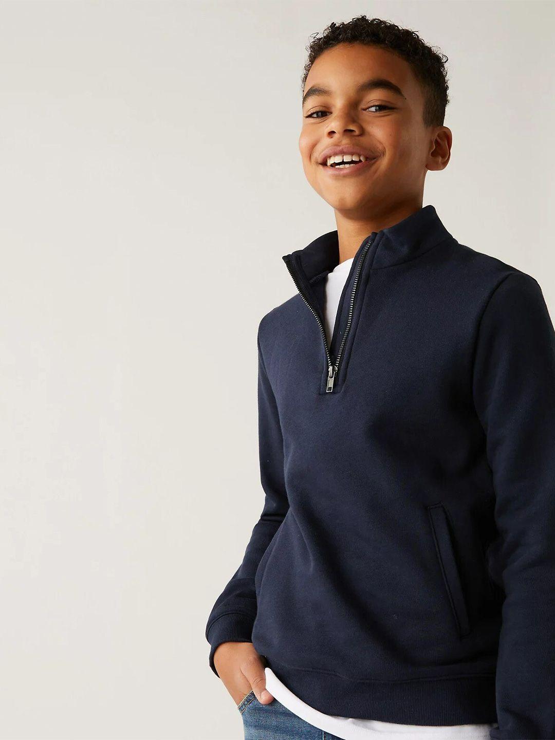 marks & spencer boys high-neck pullover sweatshirt