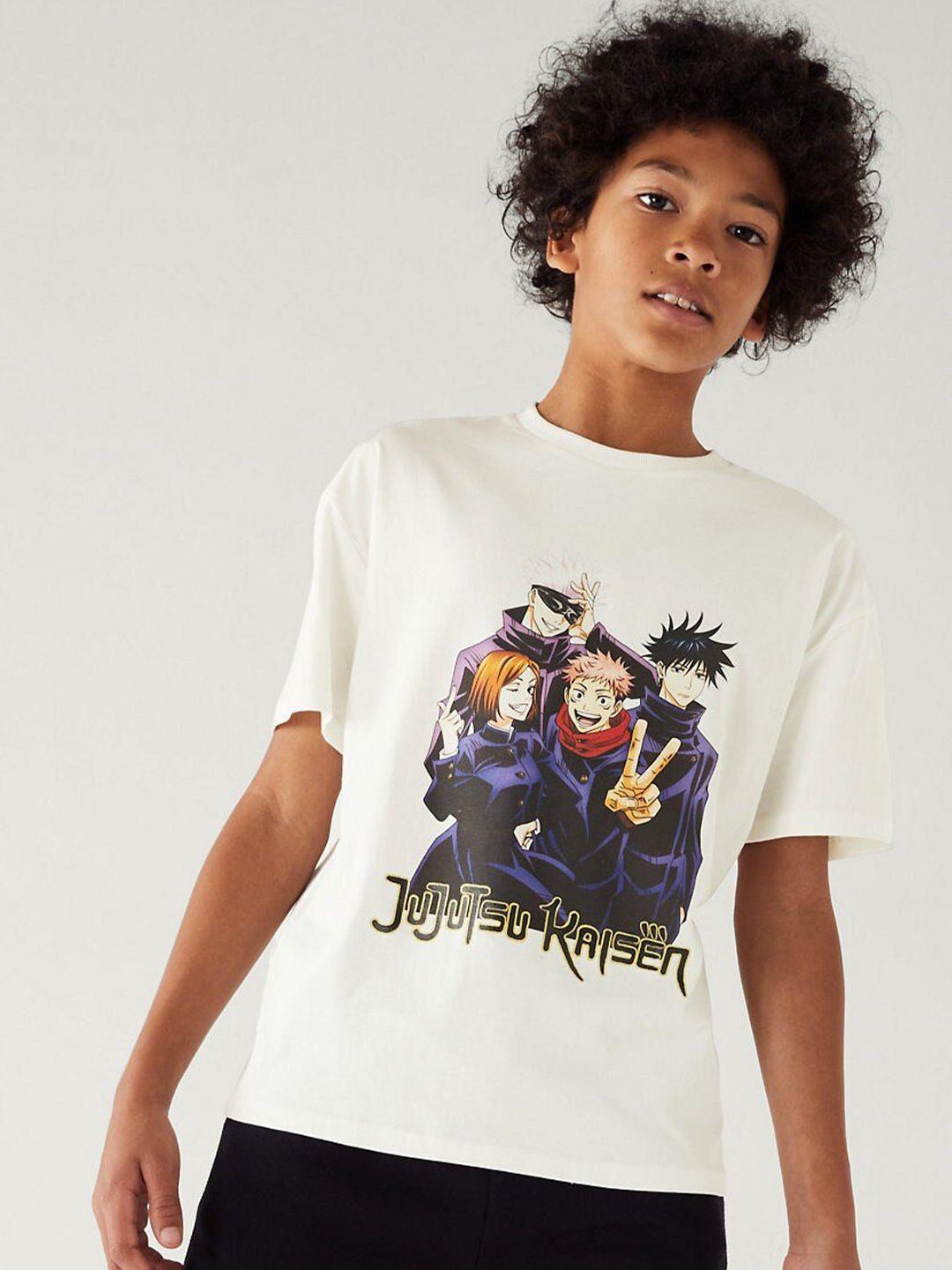 marks & spencer boys jujutsu kaisen printed pure cotton t-shirt