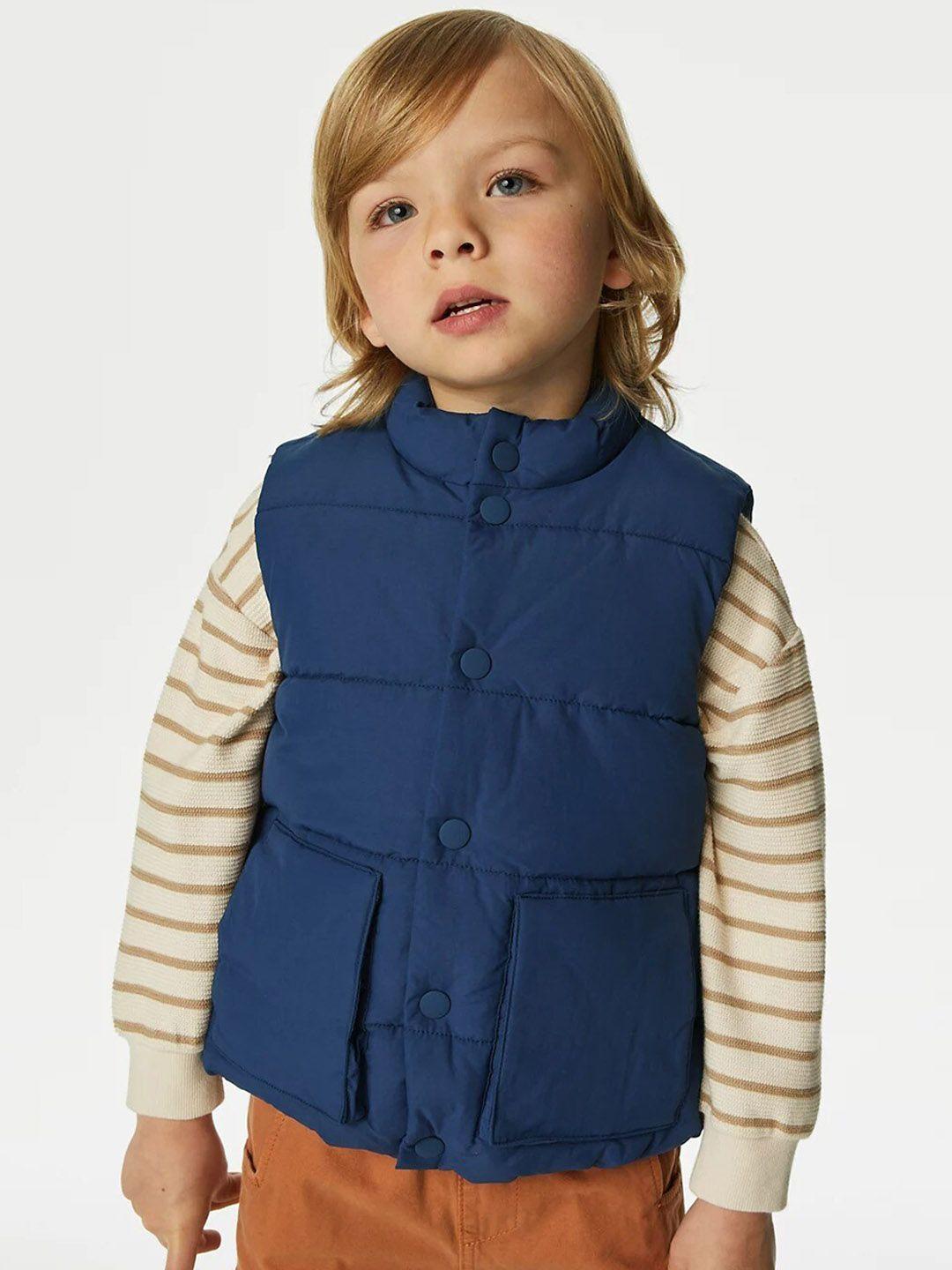 marks & spencer boys lightweight mock collar sleeveless padded jacket