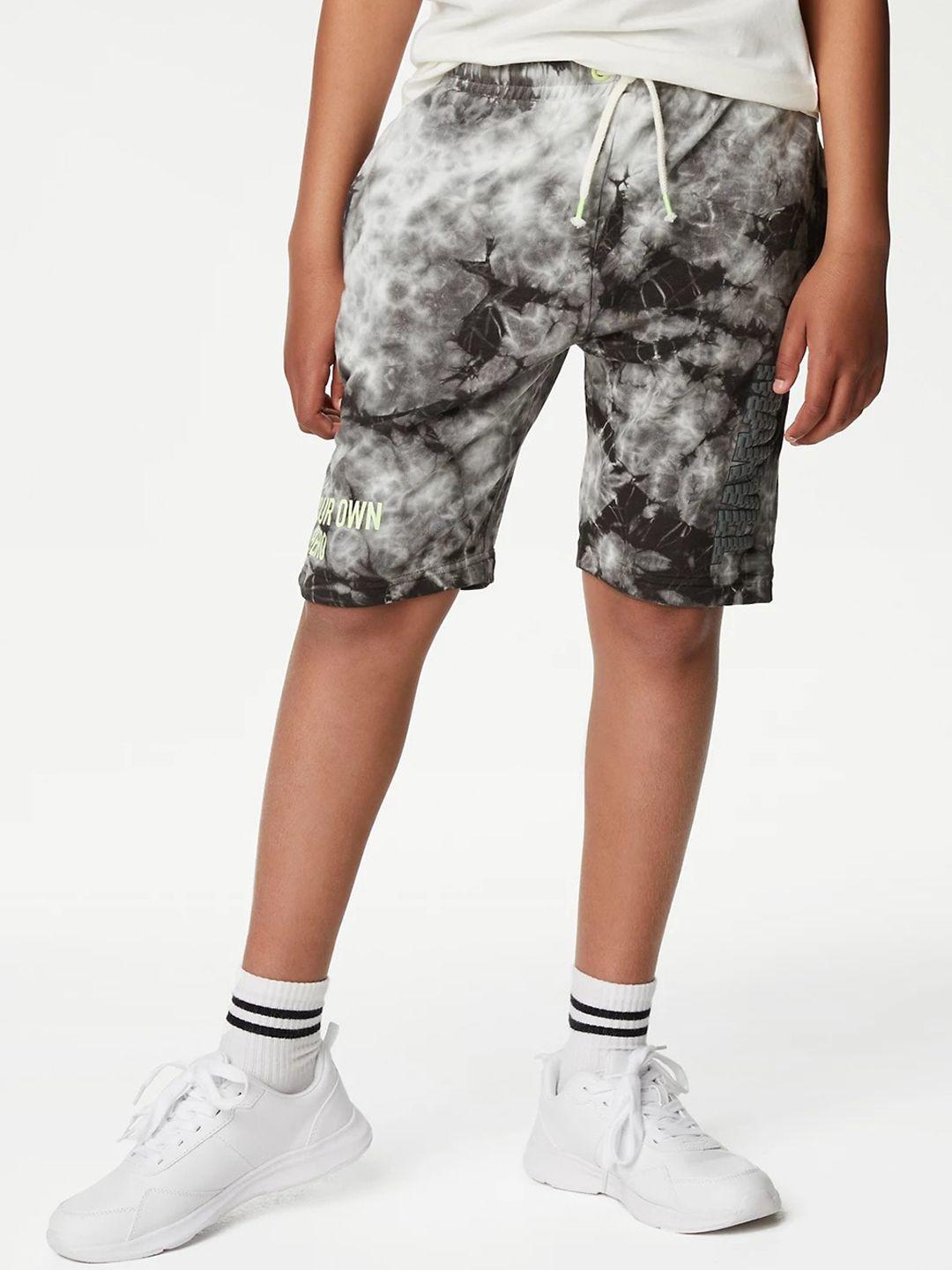 marks & spencer boys mid-rise abstract printed shorts