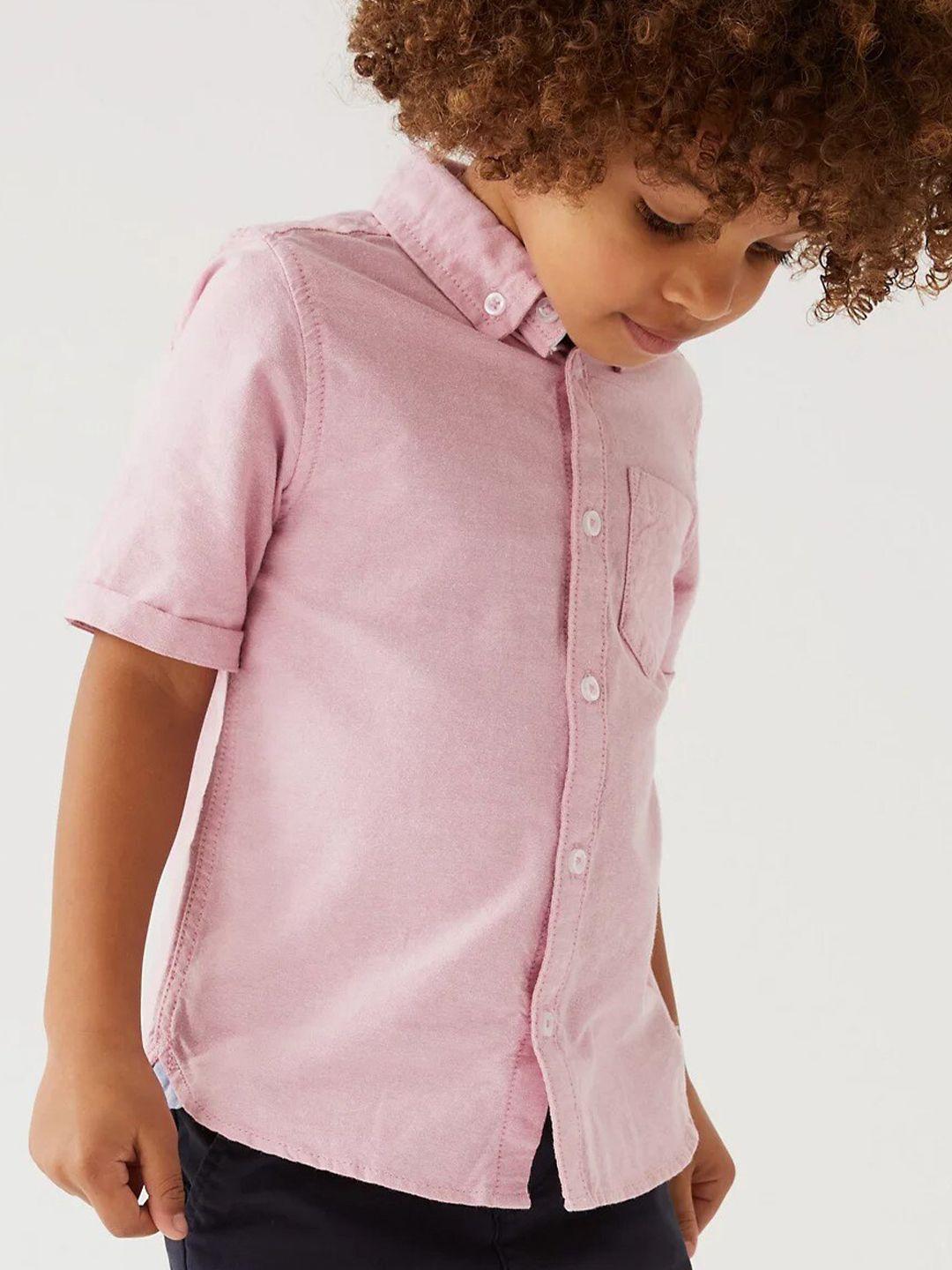 marks & spencer boys oxford casual pure cotton shirt