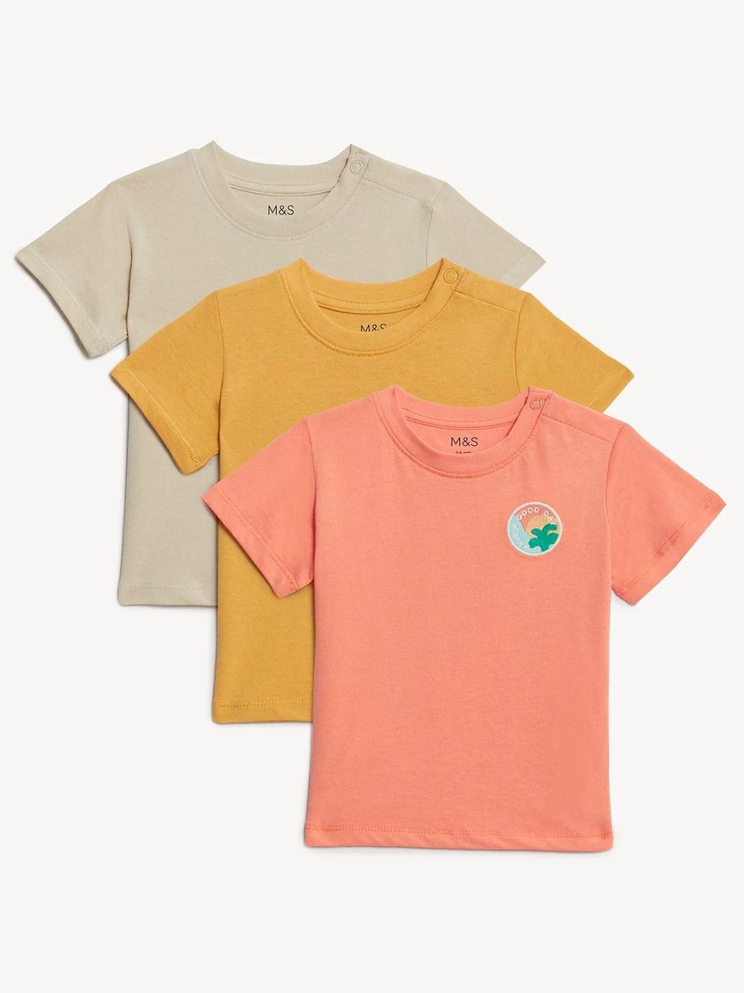 marks & spencer boys pack of 3 cotton t-shirt