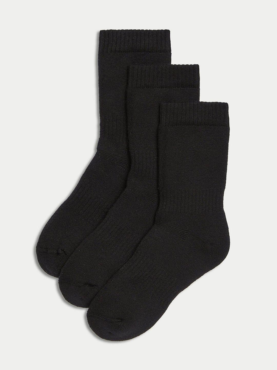 marks & spencer boys pack of 3 self-design above ankle-length socks