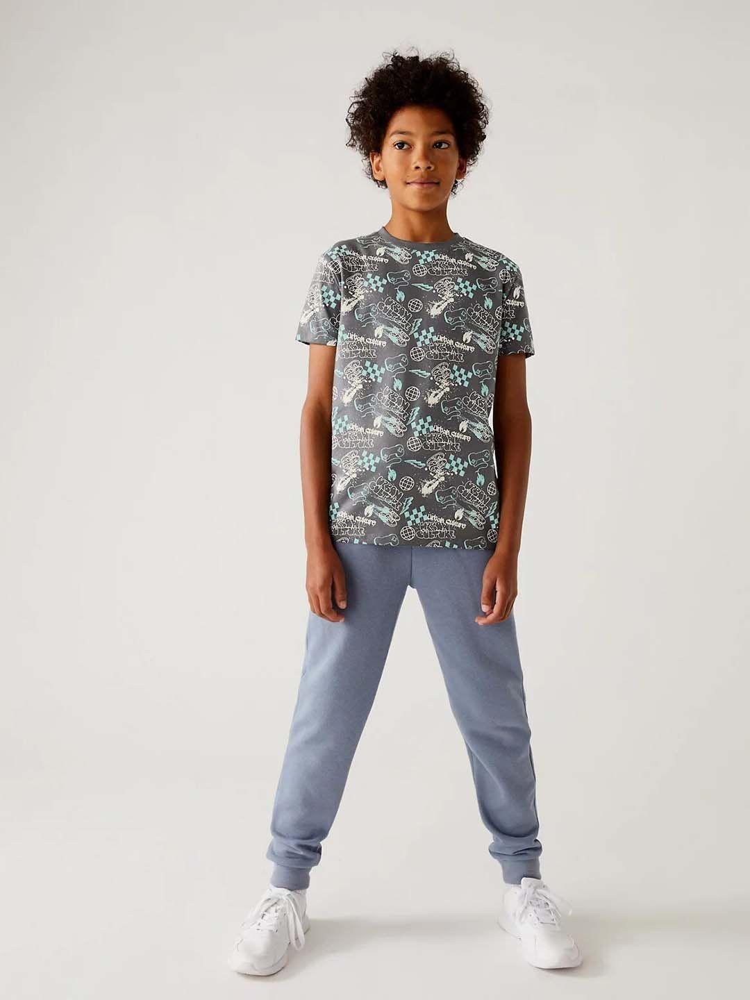 marks & spencer boys printed cotton t-shirt