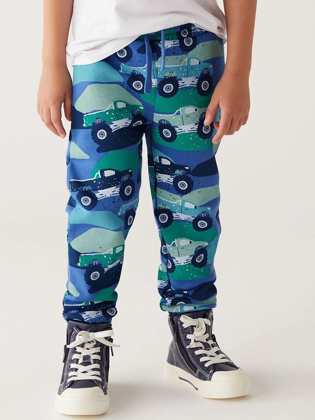 marks & spencer boys printed cotton trousers