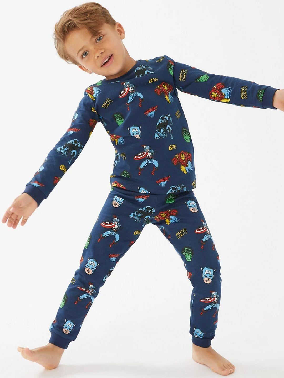 marks & spencer boys printed night suit