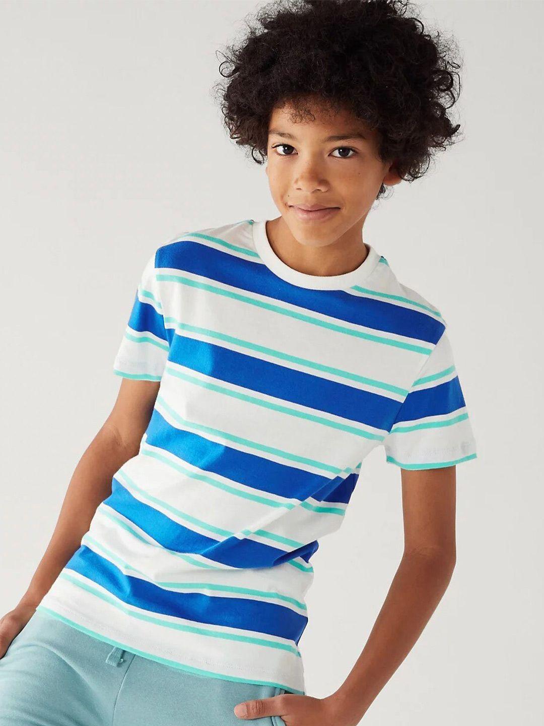 marks & spencer boys striped pure cotton t-shirt