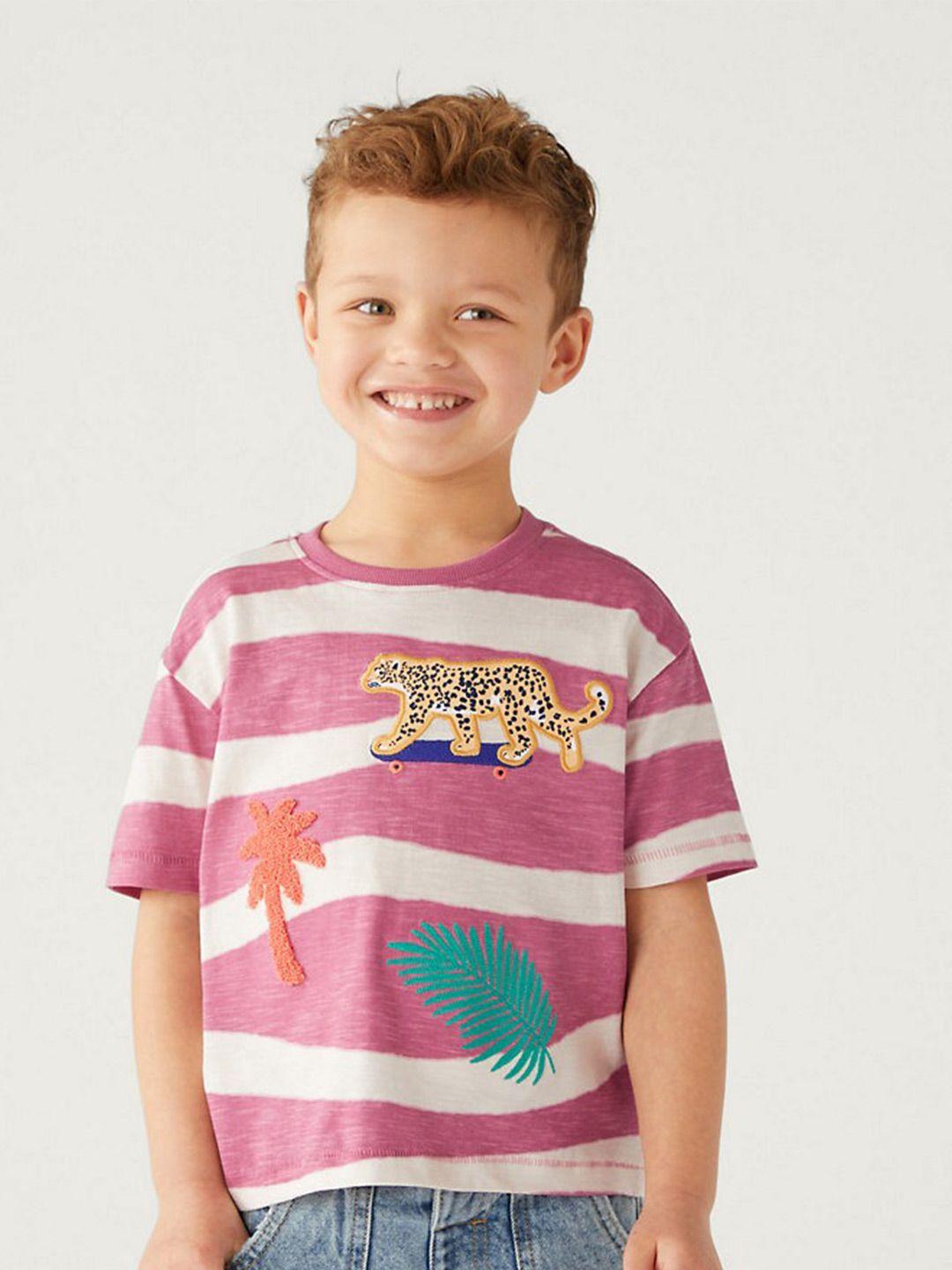 marks & spencer boys striped pure cotton t-shirt