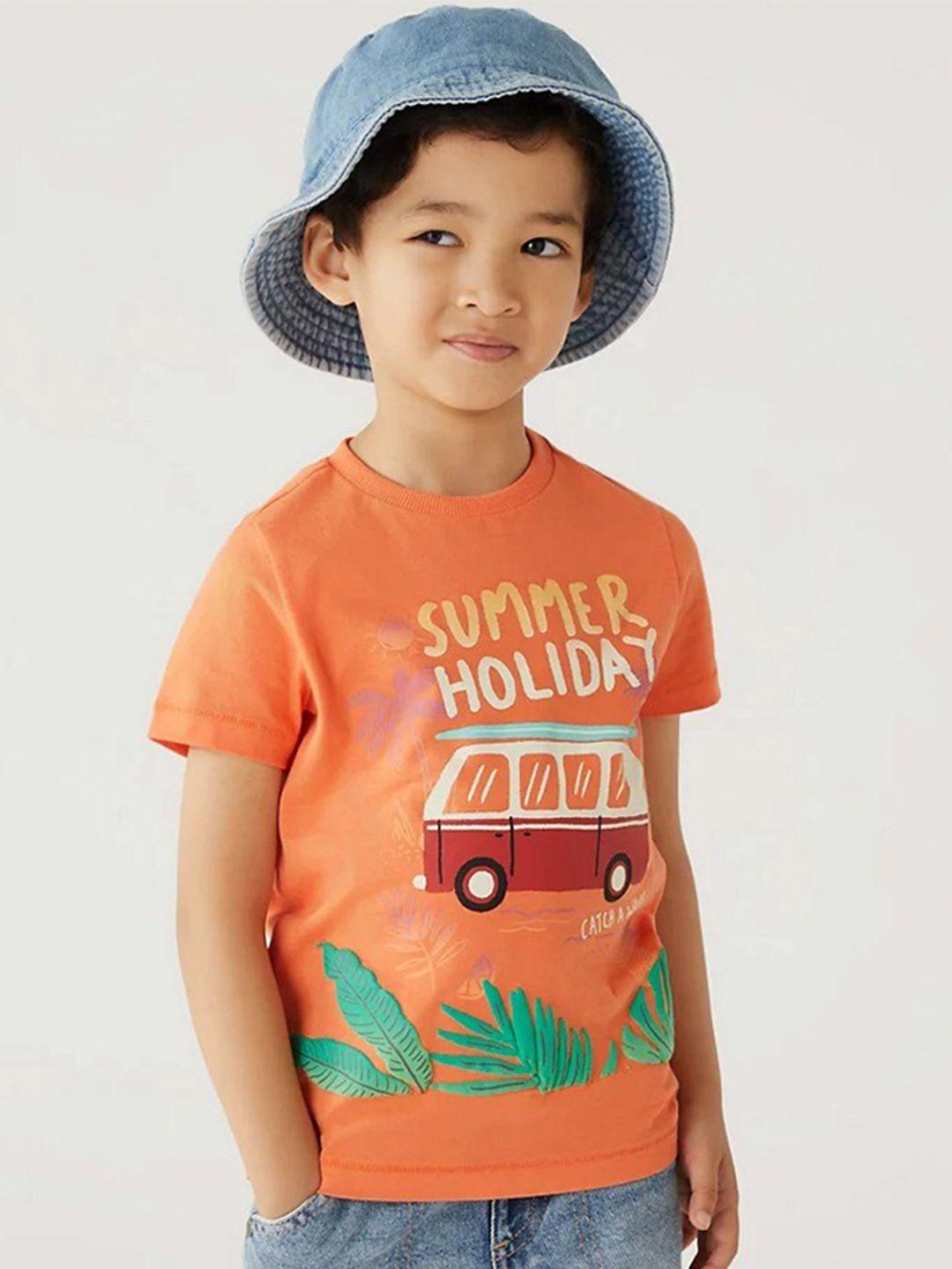 marks & spencer boys typography printed cotton t-shirt