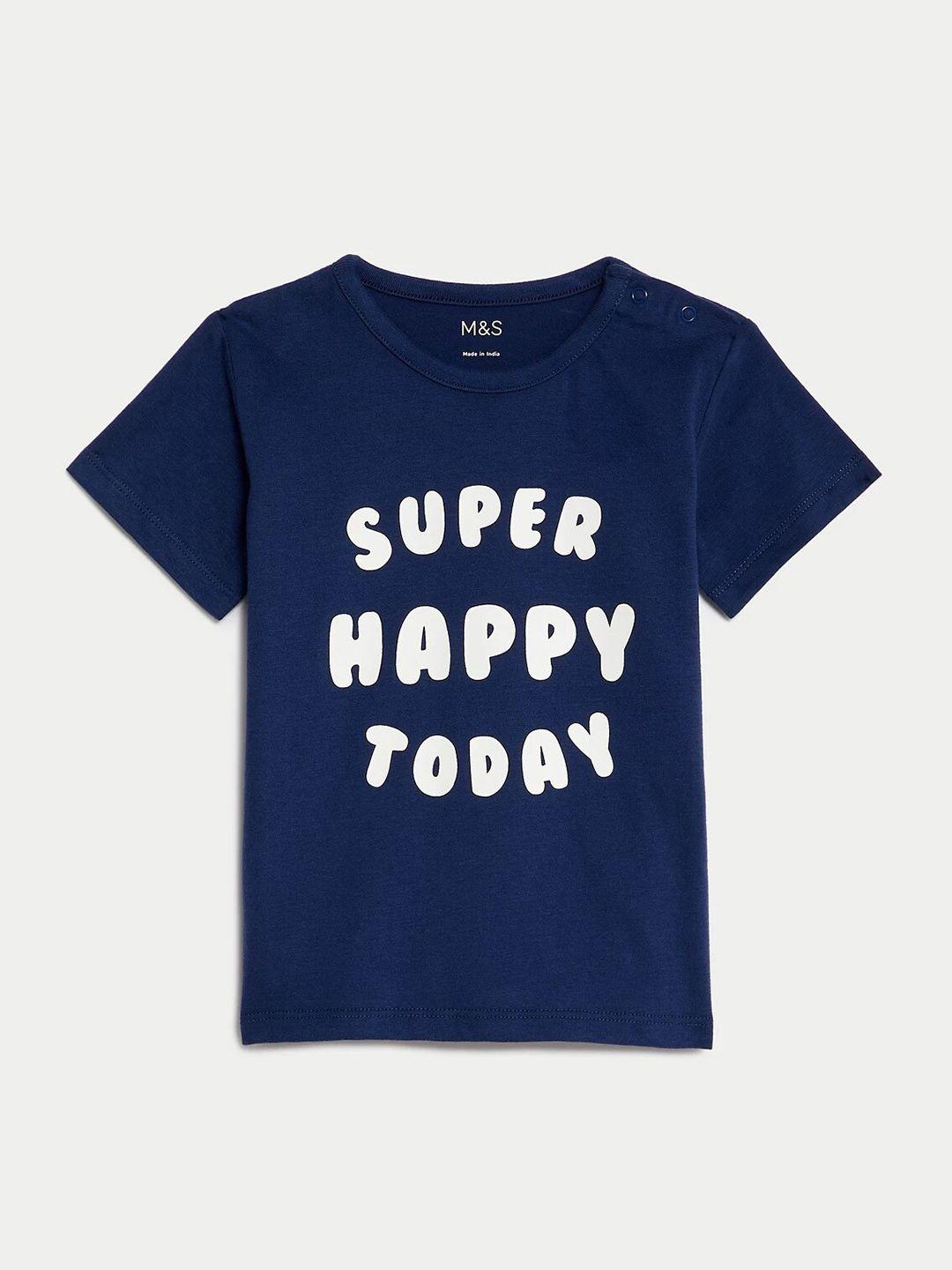 marks & spencer boys typography printed t-shirt