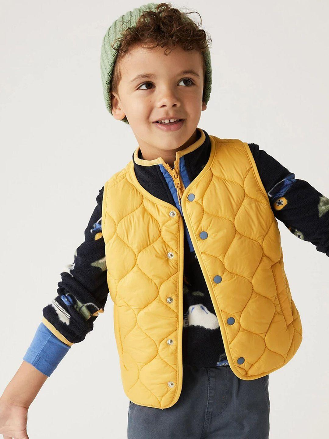 marks & spencer boys yellow lightweight crop quilted jacket