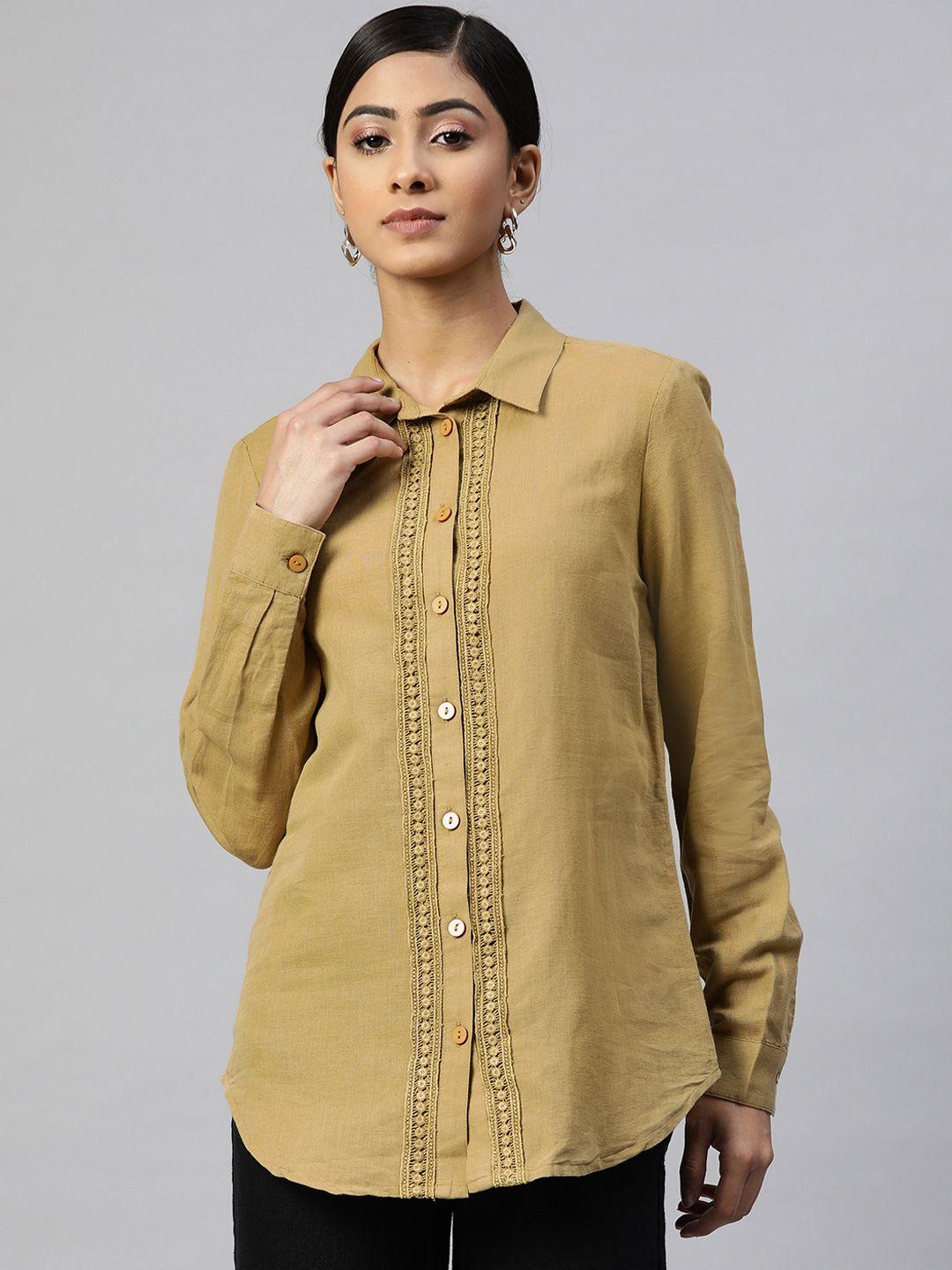 marks & spencer brown shirt style top
