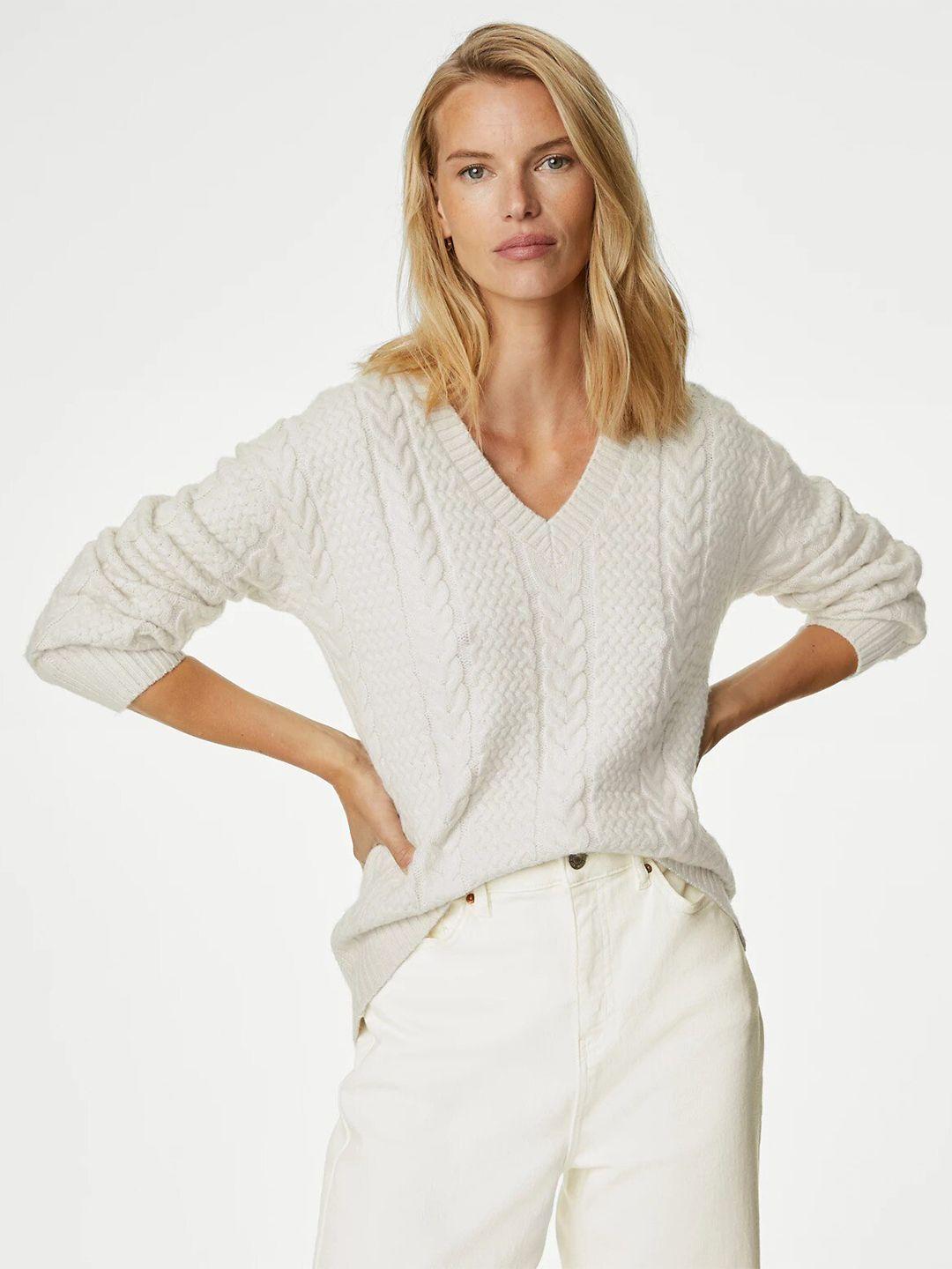 marks & spencer cable knit pullover sweater