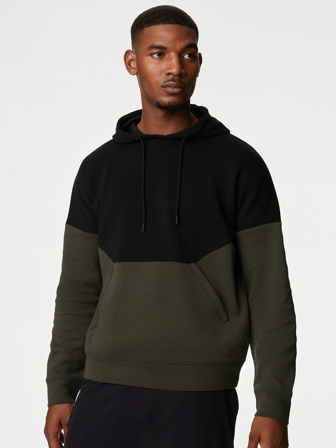 marks & spencer colourblocked hooded pullover sweatshirt