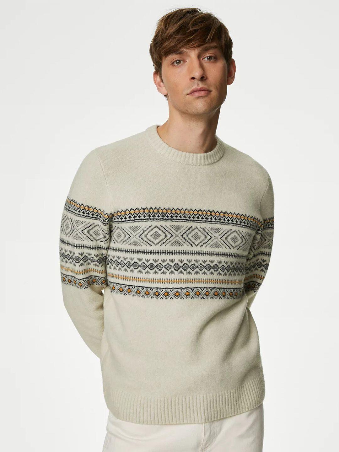 marks & spencer fair isle printed pullover sweater