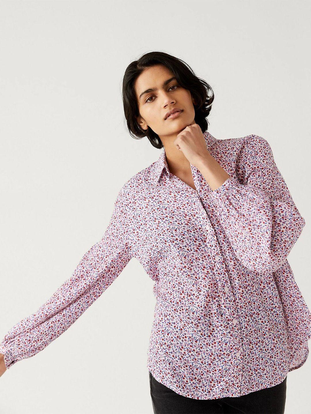 marks & spencer floral printed casual shirt