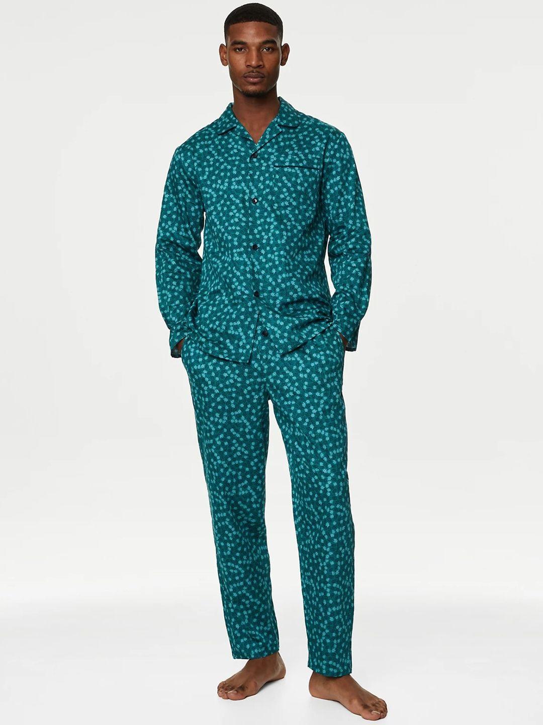 marks & spencer floral printed pure cotton night suit