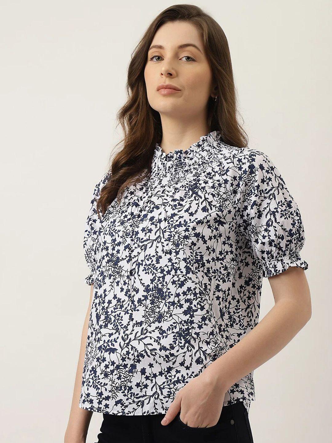 marks & spencer floral printed pure cotton top