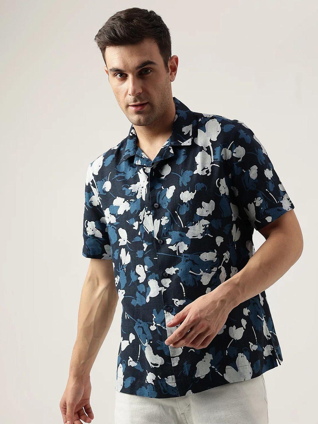 marks & spencer floral printed regular fit casual shirt