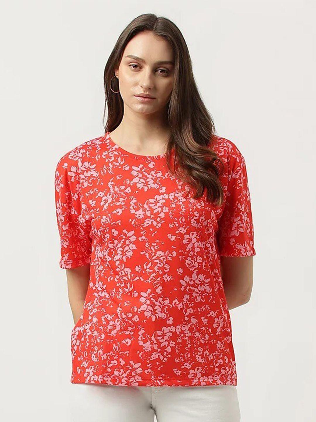 marks & spencer floral printed round neck t-shirt