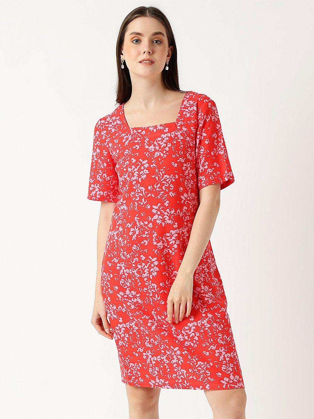 marks & spencer floral printed sheath dress