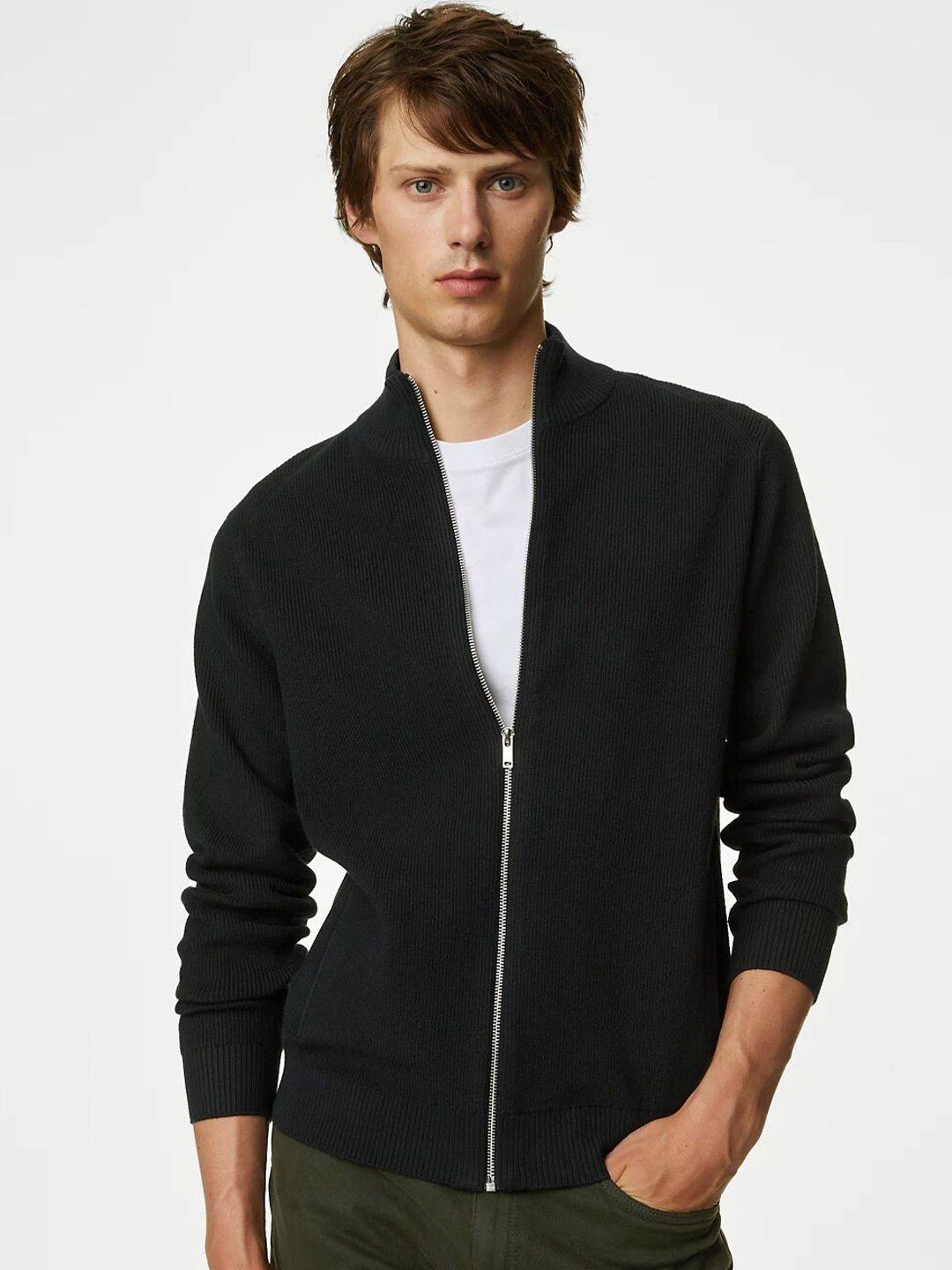 marks & spencer high neck front-open sweaters