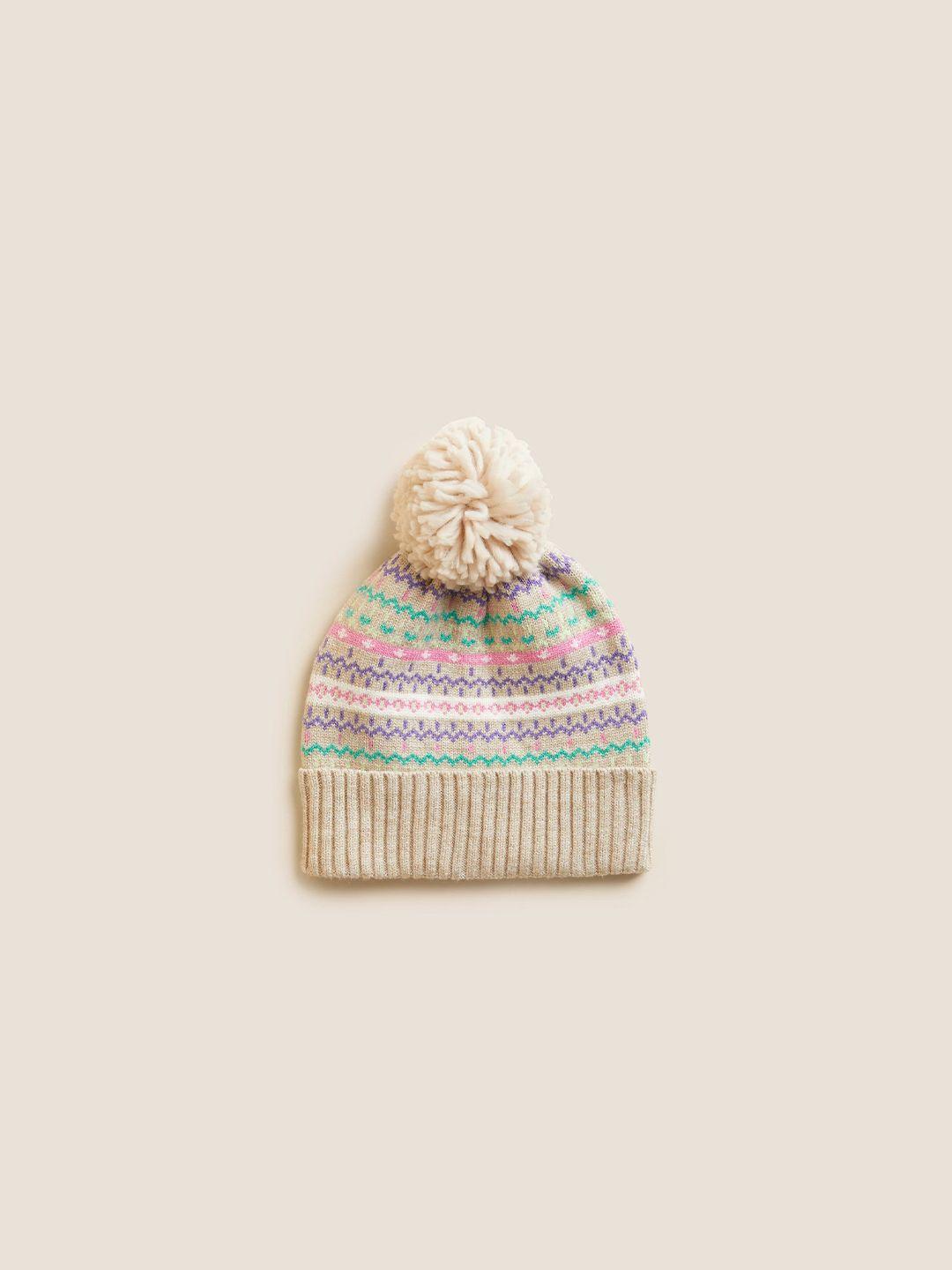 marks & spencer infants striped fur beanie