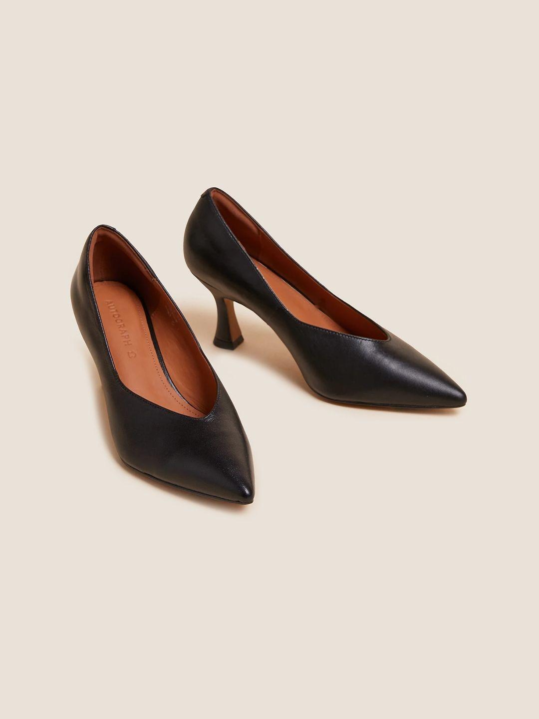 marks & spencer leather kitten pumps