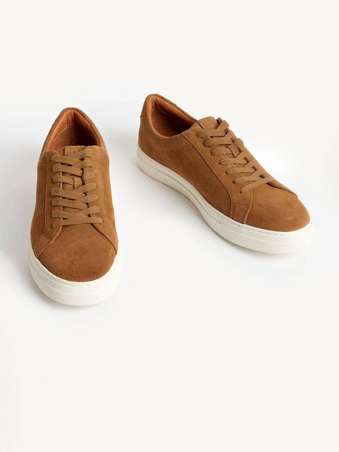 marks & spencer men auto cup suede lace-up sneakers