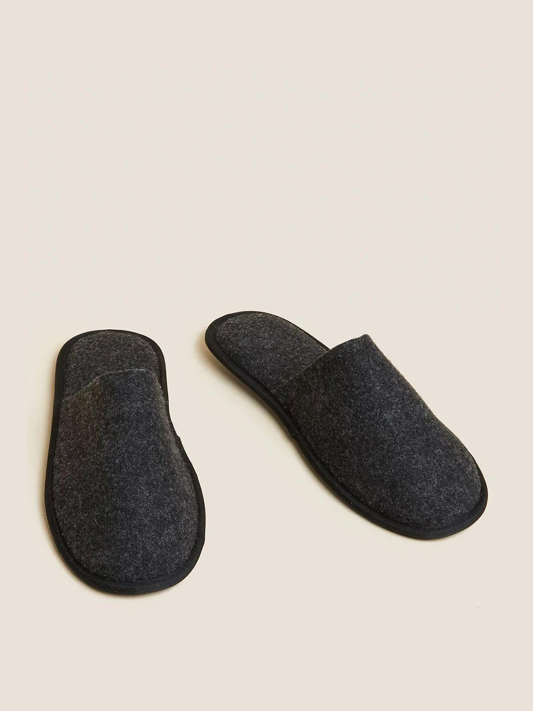 marks & spencer men black room slippers