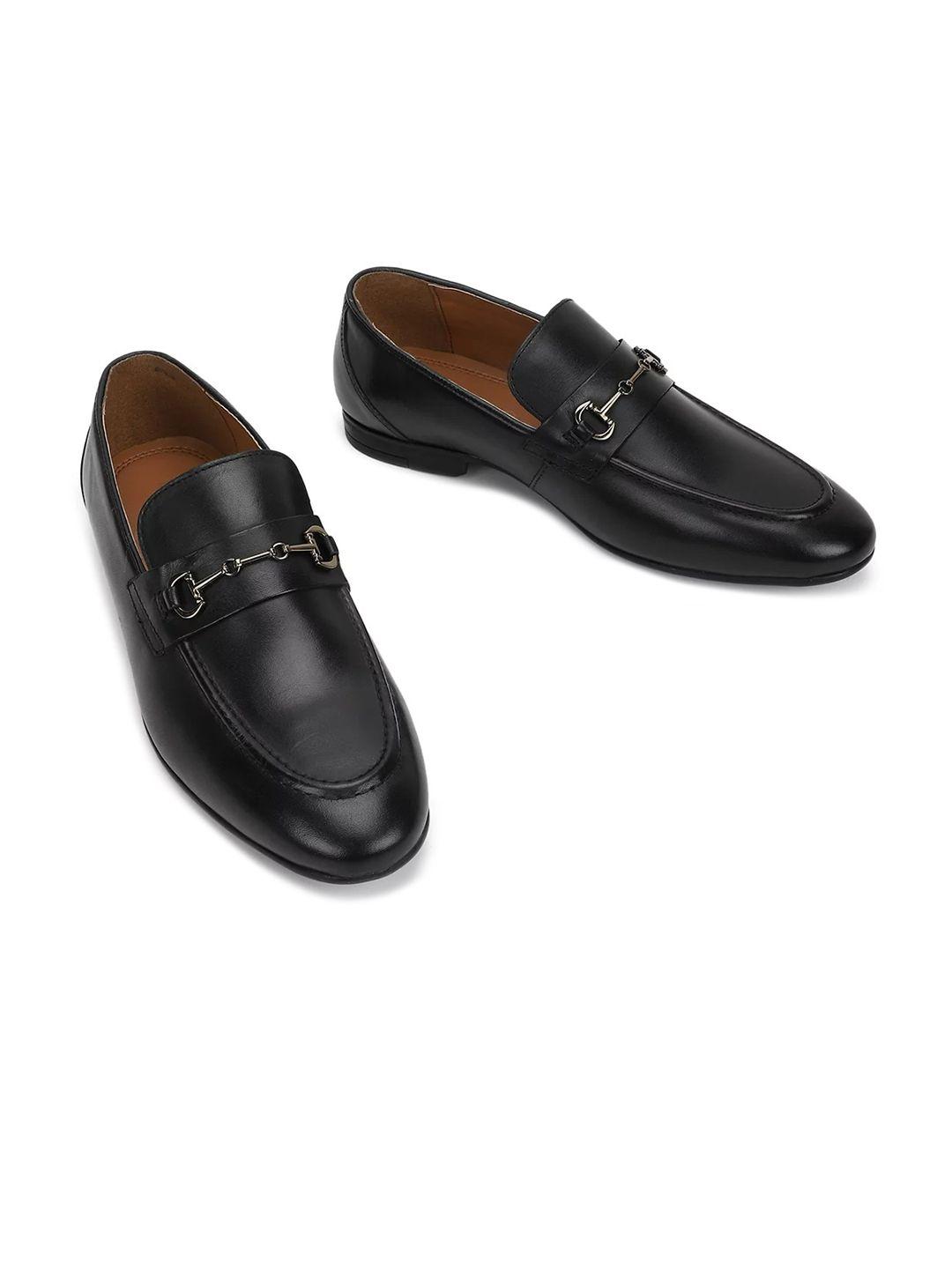 marks & spencer men black solid loafers